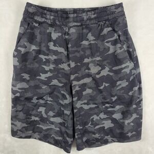 Lululemon Pace Breaker Shorts Men's Small Black Gray Camo‎ Lined 9" Inseam